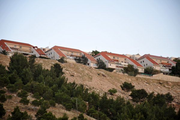 Israeli settlement of Keley Shir, part of Ma'ale Adumim, on a ridge above Highway 1 from the Dead Sea to Jerusalem