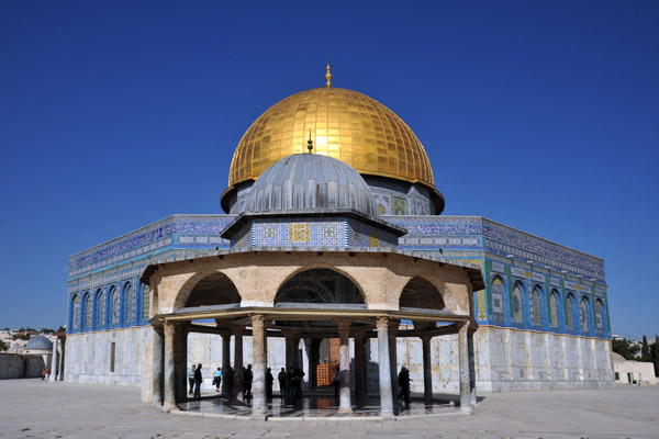 The smaller Dome of the Chain just to the east of the Dome of the Rock