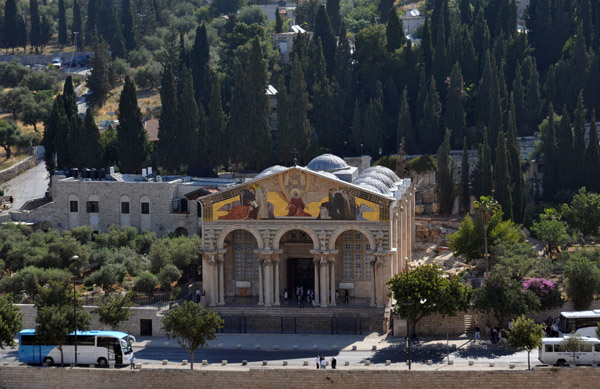 Church of All Nations at the base of the Mount of Olives seen from Temple Mount