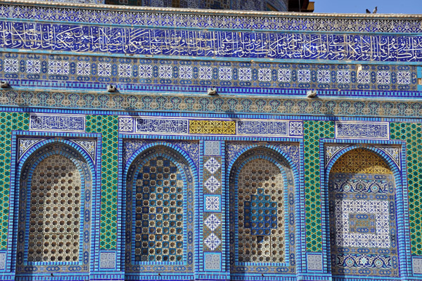 Dome of the Rock - detail of windows and tiles