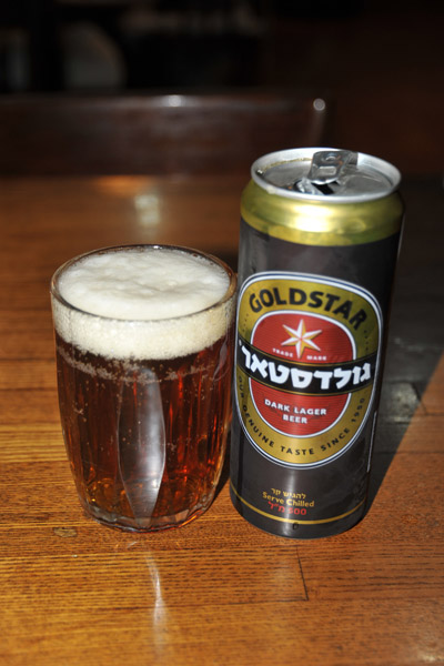 Gold Star Dark Lager Beer, the best Israeli beer I had