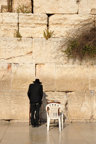 Orthodox Jew praying at the Western Wall