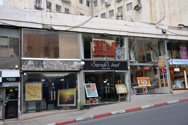 Art galleries including Sarah's Tent along Shlomzion Hamalka