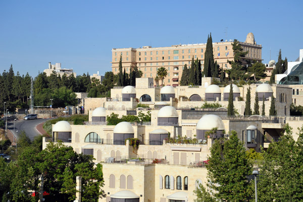 King David Hotel rising behind David's Village, Jerusalem