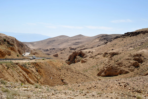 Route 31 through the Negev Desert descending towards the Dead Sea
