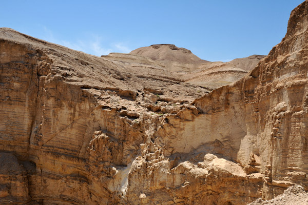 Cliffs with a dry waterfall, Negev Desert