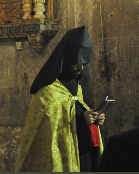 Hooded Armenian priest, Church of the Holy Sepulchre