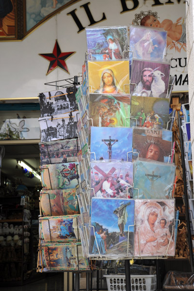 Cards at a shop on Manger Square