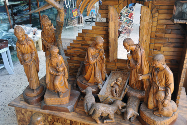 Large wooden manger scene, Manger Square