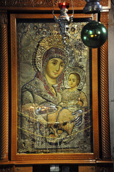 Ornate icon of Virgin & Child, Church of the Nativity