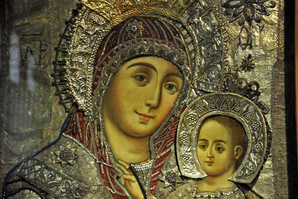 Ornate icon of Virgin & Child, Church of the Nativity