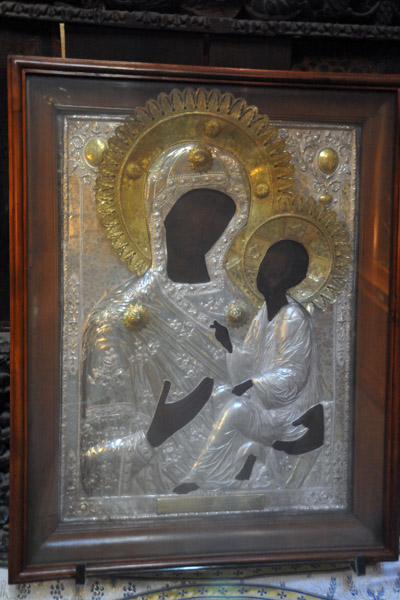 Silver icon of Virgin & Child, Church of the Nativity