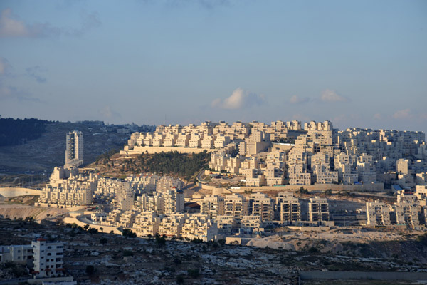 Har Homa-Homat Shmu'el, a substantial  Jewish settlement inside the West Bank 2 km from Bethlehem, established 1997