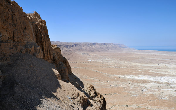 The eastern cliffs of Masada rising 455m above the level of the Dead Sea