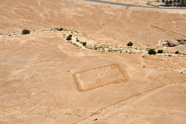 Archeological remains of a Roman camp from the Siege of Masada, 72-73 AD during the Great Revolt