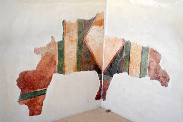 Color fragments decorating the inside of a Masada villa