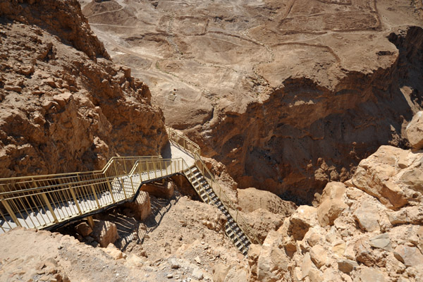 Steps leading down to the ruins of Herod's Northern Palace, Masada