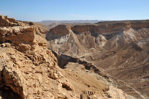 Cliffs across the valley to the southwest of Masada