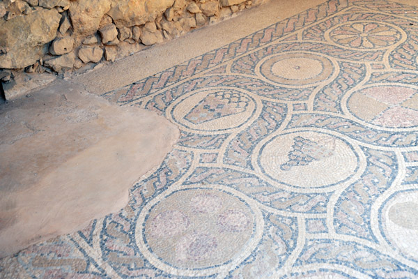Mosaic floor of the Byzantine church, 5th C. AD