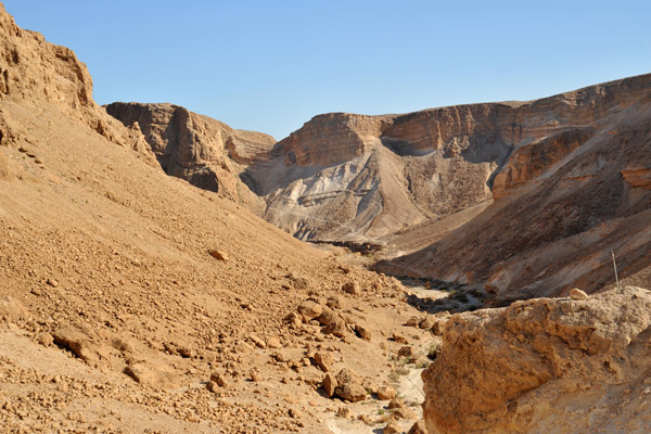 View south from the base of the Roman Siege Ramp, Masada