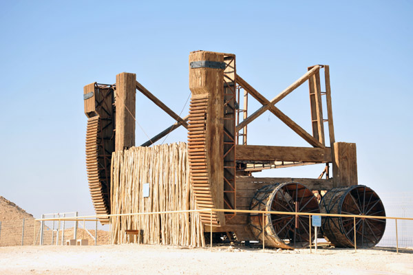 Reconstruction of a Roman siege engine at the Masada Sound and Light Theatre