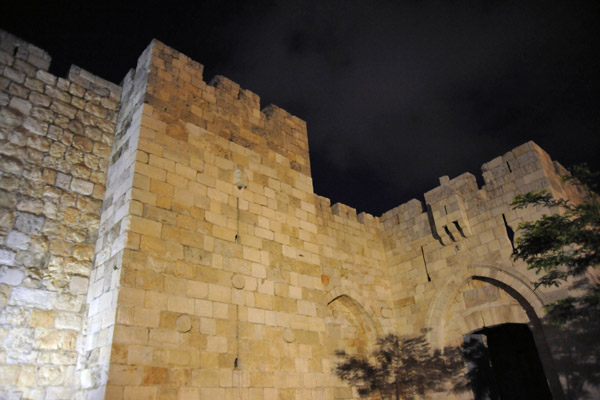 Jaffa Gate at night