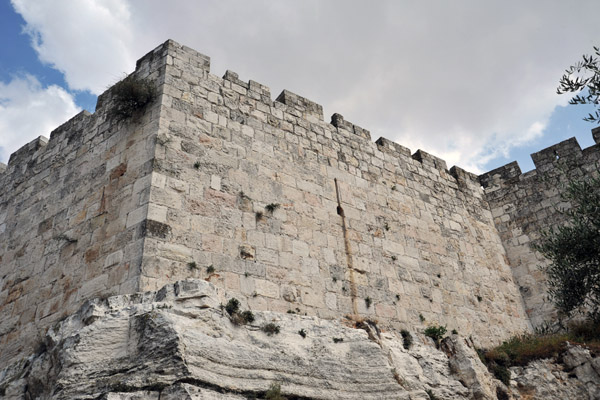Ottoman city walls between Herod's Gate and Damascus Gate