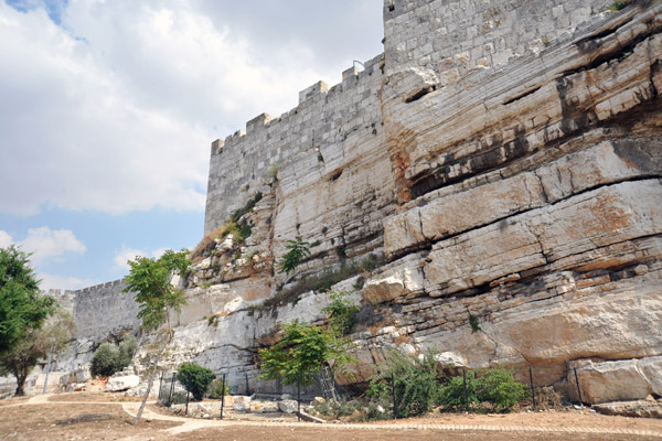 Ottoman city walls between Herod's Gate and Damascus Gate