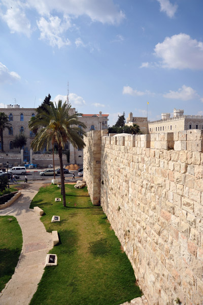 The northwest corner of the Ottoman city wall, Jerusalem