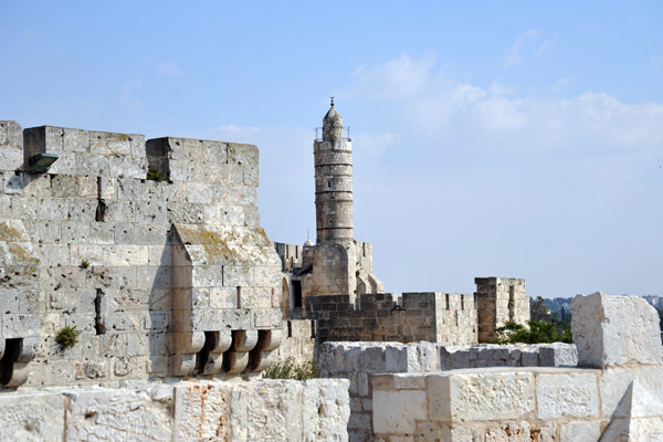 The minaret of the Citadel of Jerusalem was dedicated by the Turks in 1655 adjacent to the 14th C. mosque