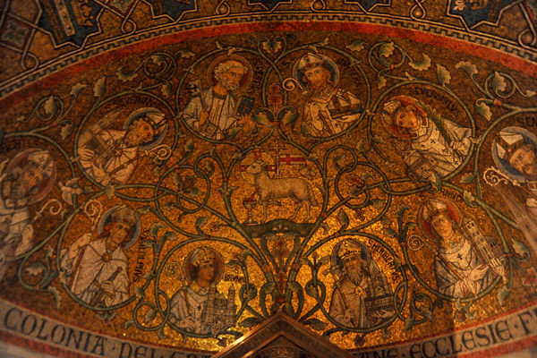 Chapel mosaic with St. Peter and Germanic saints, Church of the Dormition