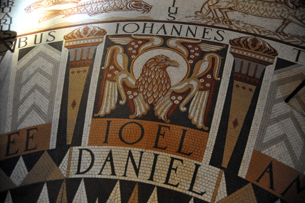 Floor mosaic of the Church of the Dormition with the names Johannes, Joel, and Daniel