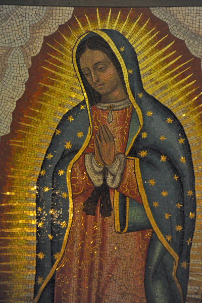 Mosaic of the Virgin Mary in the crypt