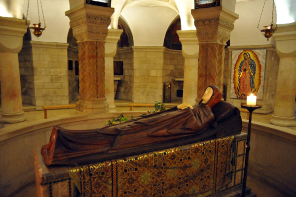 Crypt of the Church of the Dormition with the Virgin Mary on her deathbed