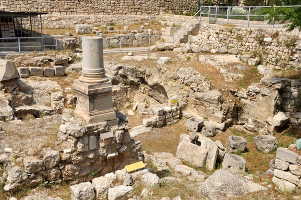 Ruins of the Temple of Serapis with a column from an early Christian church, Bethesda