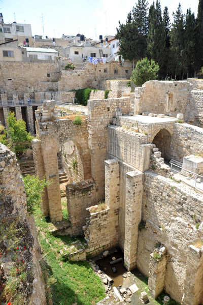 Pools of Bethesda started as a dam to collect rainwater in the 8th C. BC