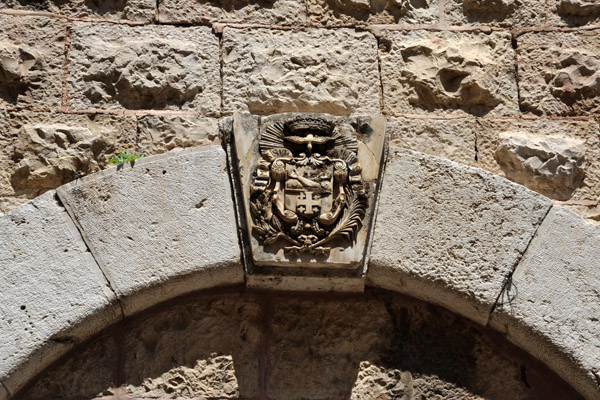 Coat-of-Arms over the entrance to the Church of the Condemnation and Chapel of the Flagellation, the 1st and 2nd Stations