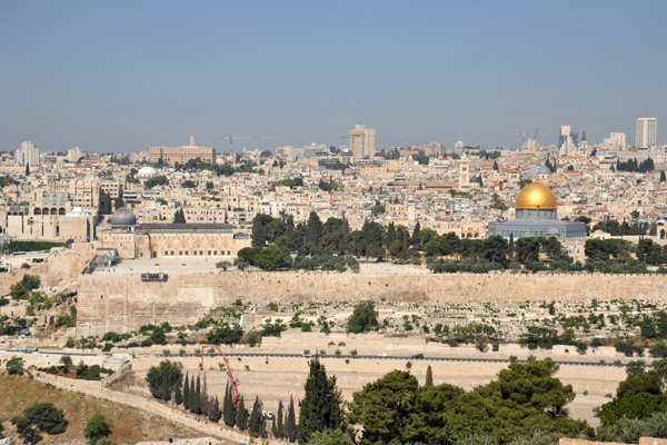 View of Temple Mount and the Old City of Jerusalem from the Rehav'am Lookout, Mount of Olives
