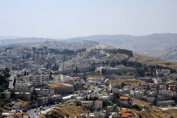 View of the West Bank Separation Wall from the Mount of Olives
