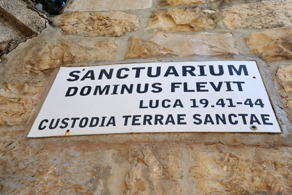 Sanctuarium Dominus Flevit - the Cry of the Lord - Mount of Olives