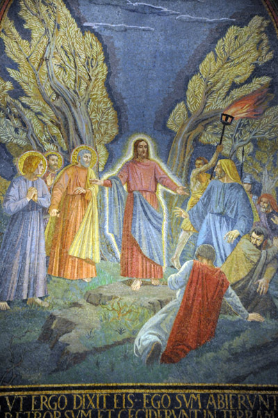 Mosaic of John 18:6 - ut ergo dixit eis ego sum abierunt retrorsum et ceciderunt in terram, Church of All Nations