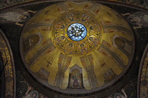 Mosaic-covered main dome of the Church of All Nations inscribed with Matthew 26:41