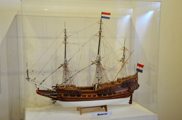 Model of the V.O.C. ship Batavia (1628) named after the capital of the Dutch East Indies (now Jakarta)
