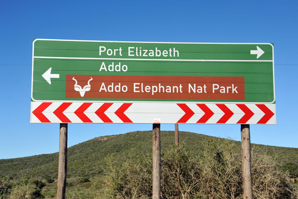 Sign for Addo Elephant National Park