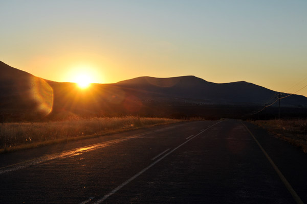 Leaving Somerset East at sunrise