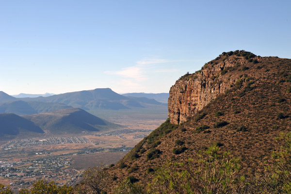 Viewpoint on the road to the Valley of Desolation overlooking the town of Graaff-Reinet