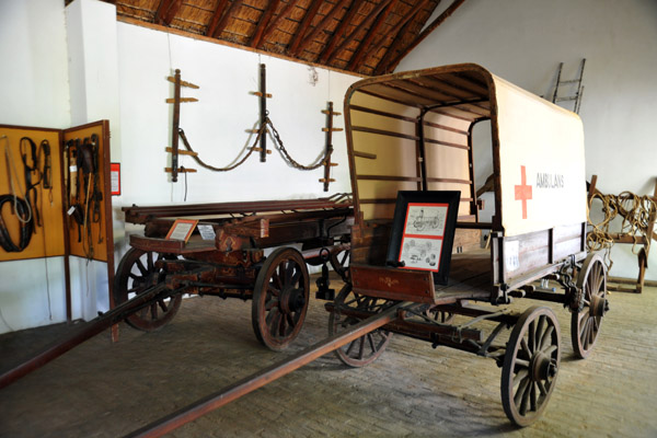 Ambulance dating from the Boer War in the carriage house of the Reinet Huis