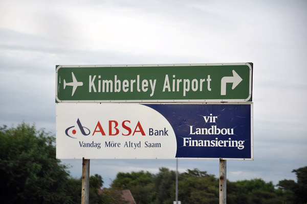 Road sign - Kimberley Airport