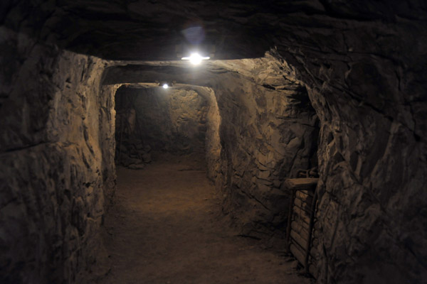 Recreation of a mine tunnel, Underground Mine Experience,Big Hole Museum