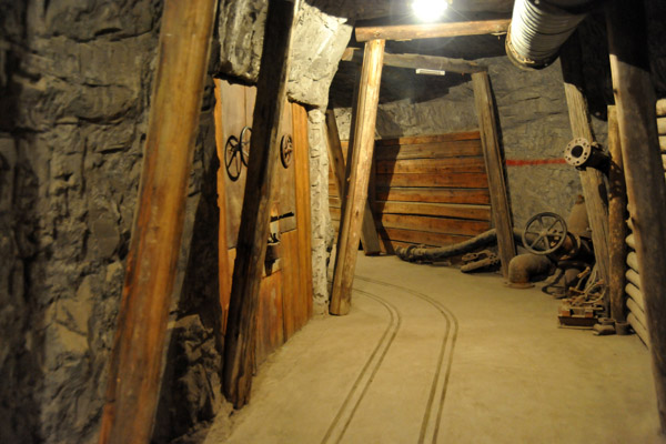 Recreation of a mine tunnel, Underground Mine Experience, Big Hole Museum